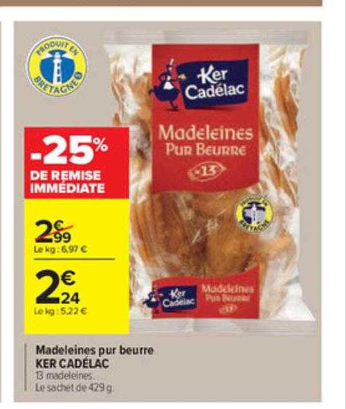 madeleines pur beurre ker cadélac