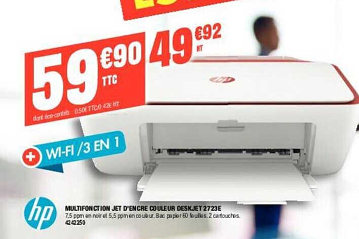 multifonction jet d'encre couleur deskjet 2723e hp