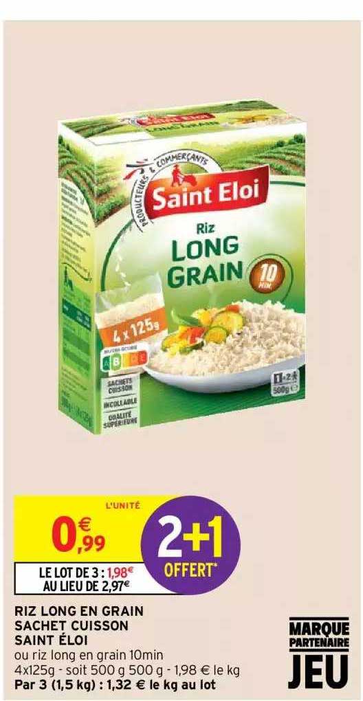 riz long en grain sachet cuisson saint éloi