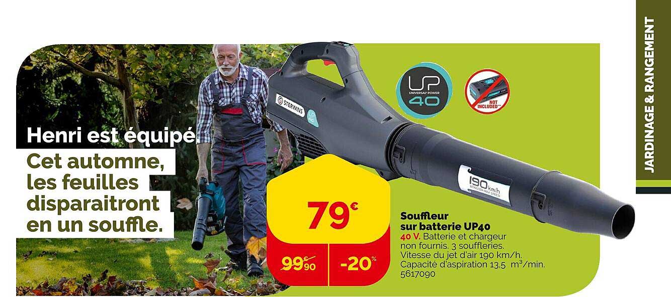 Souffleur Sur Batterie Up40 Sterwins