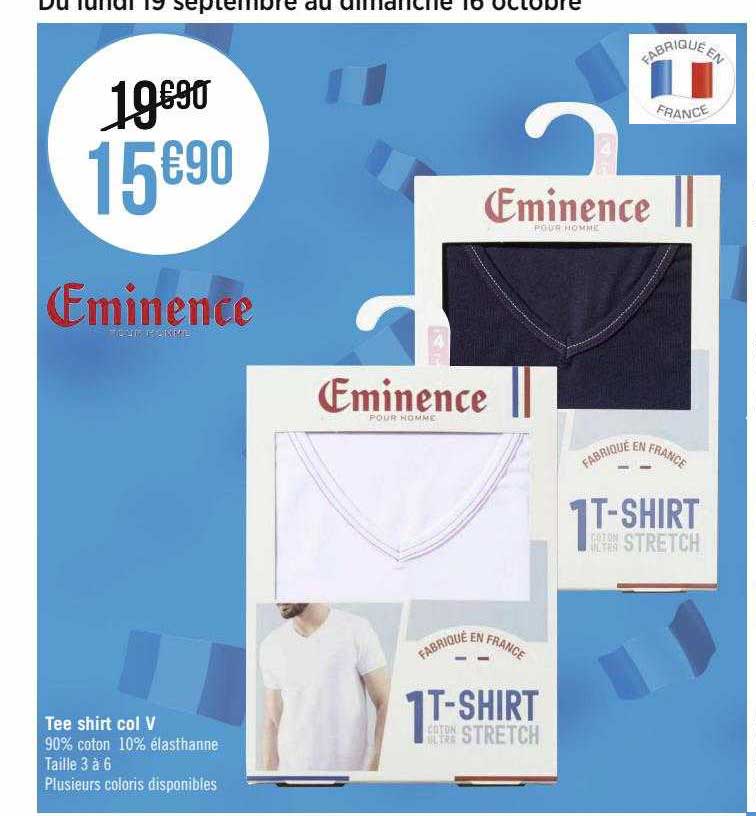 tee shirt col v eminence pour homme