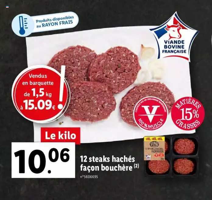 12 steaks hachés façon bouchère
