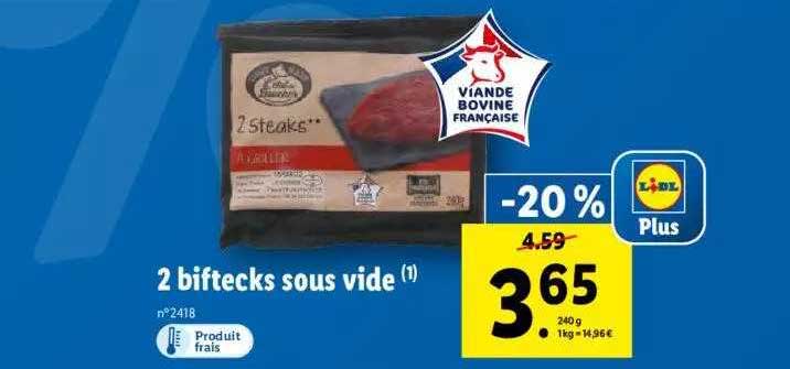 2 biftecks sous vide