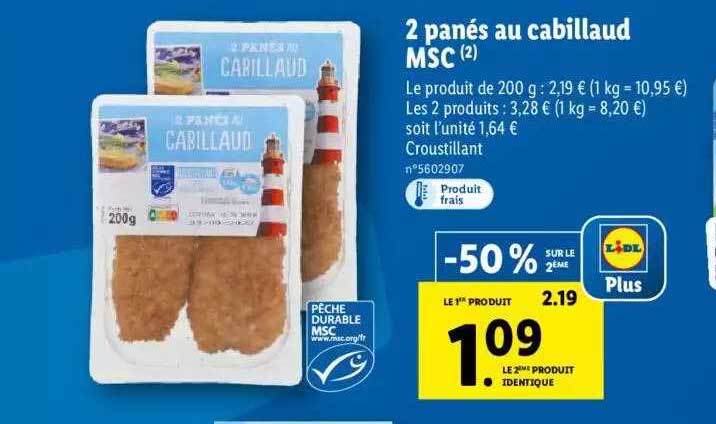 2 Panés Au Cabillaud Msc