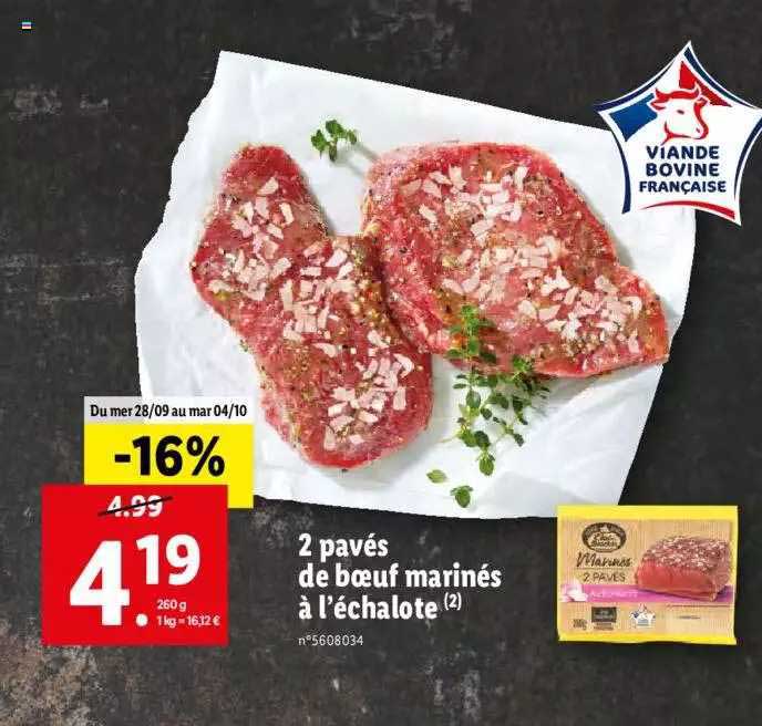 2 Pavés De Boeuf Marinés à L'échalote