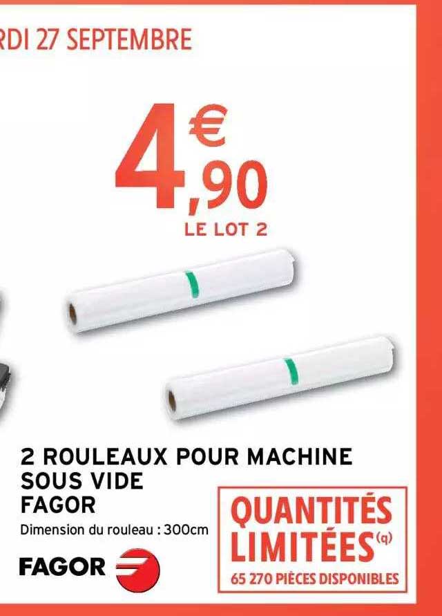 2 rouleaux pour machine sous vide fagor