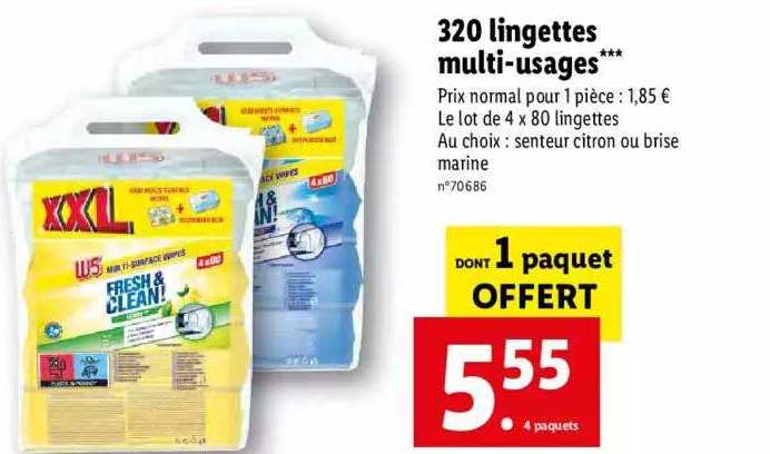 320 lingettes multi-usages