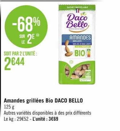 amandes grillées bio daco bello