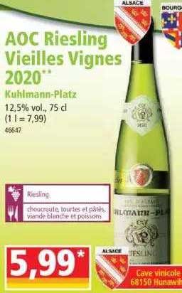 aoc riesling vieilles vignes 2020 kuhlmann-platz