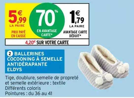 ballerines cocooning à semelle antidérapante eldys