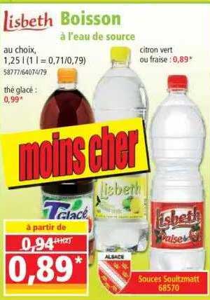 boisson à l'eau de source lisbeth