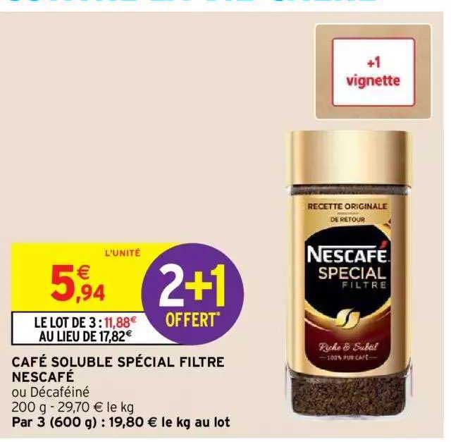 Café Soluble Spécial Filtre Nescafé