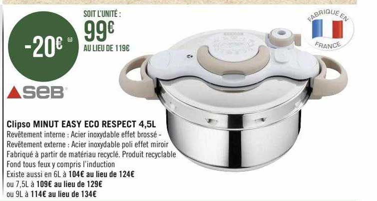 Clipso Minut Easy Eco Respect 4,5l Seb