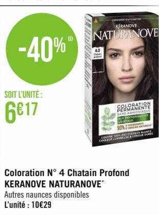 coloration n°4 chatain profond keranove naturanove