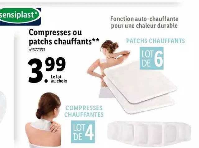 compresses ou patchs chauffants sensiplast