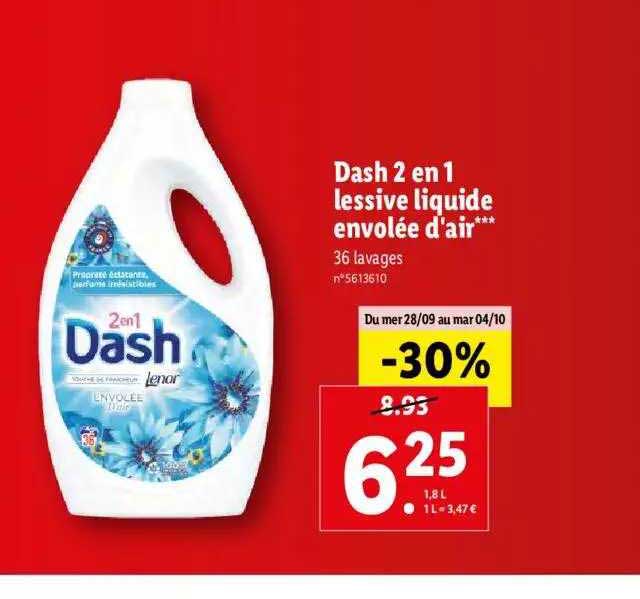 dash 2 en 1 lessive liquide envolée d'air