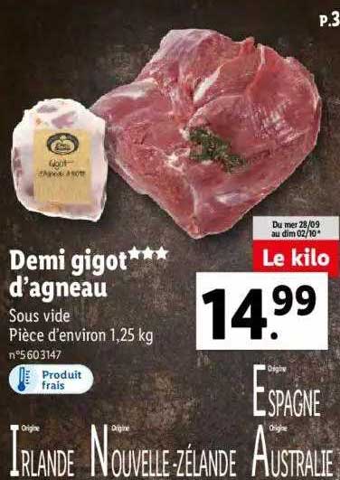 demi gigot d'agneau