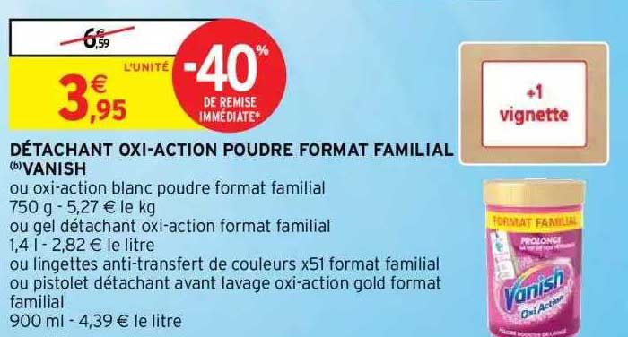 détachant oxi-action poudre format familial vanish