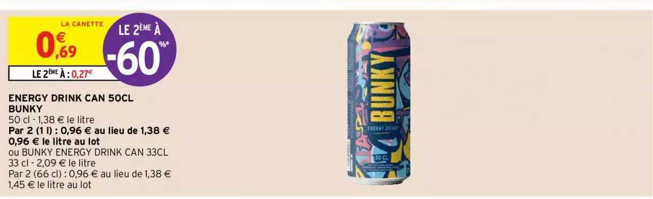 energy drink can 50 cl bunky