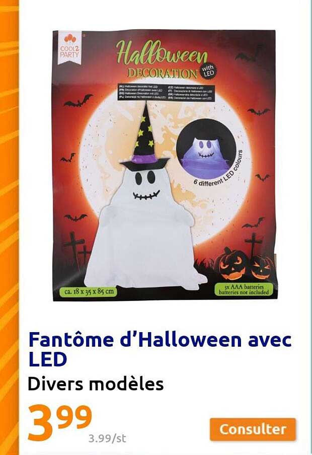 fantôme d'halloween avec led