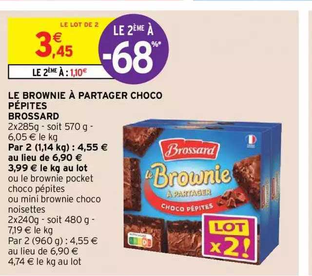 le brownie à partager choco pépites brossard