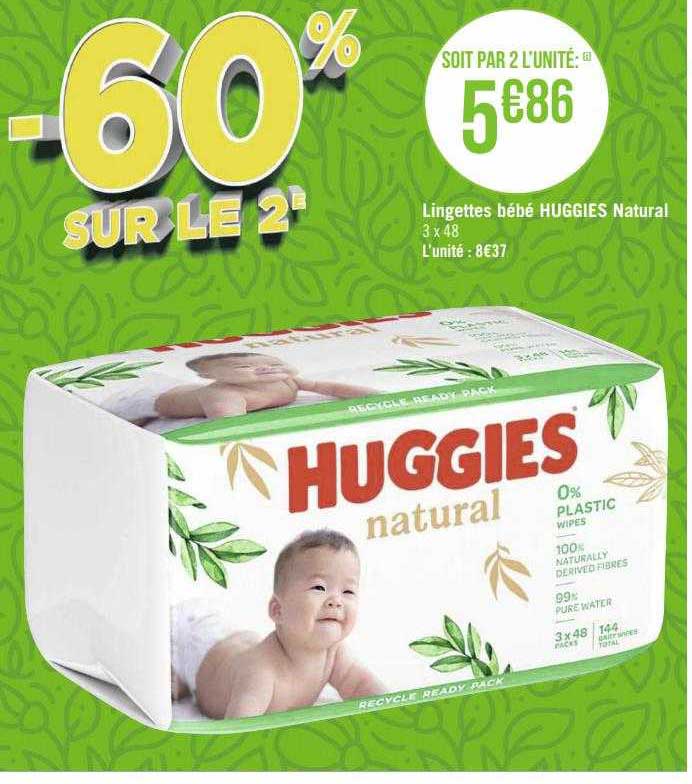 Lingettes Bébé Huggies Natural