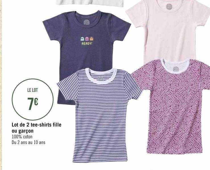 Lot De 2 Tee-shirts Fille Ou Garçon