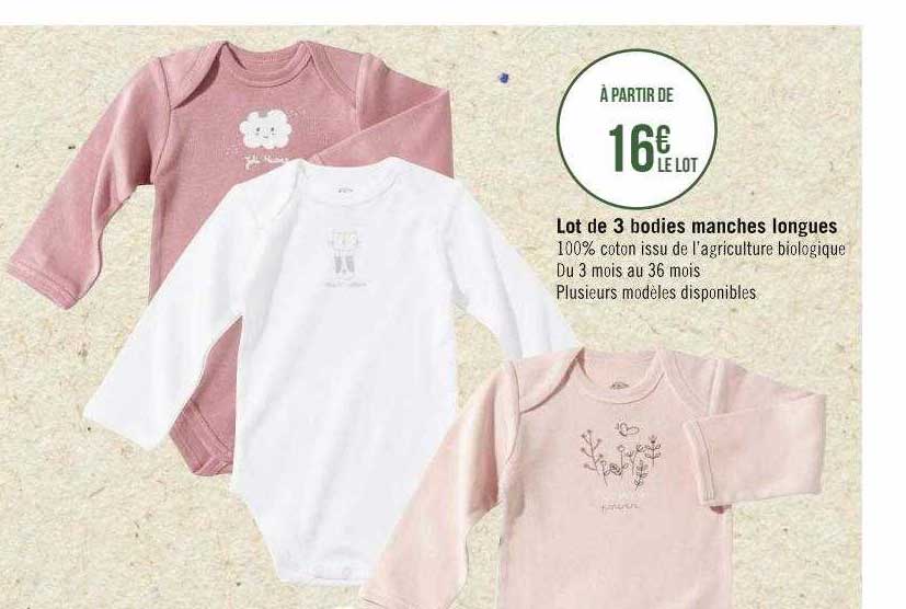 lot de 3 bodies manches longues