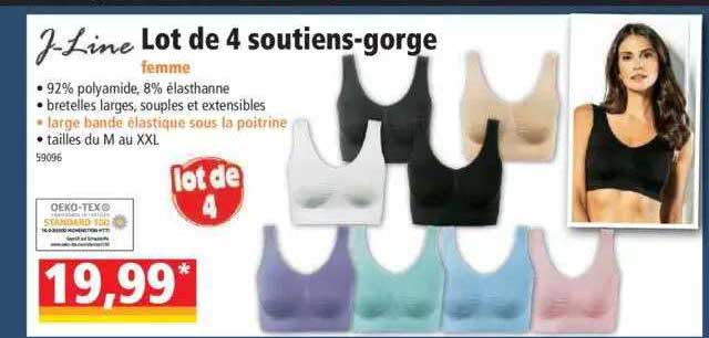 lot de 4 soutiens-gorge femme j-line