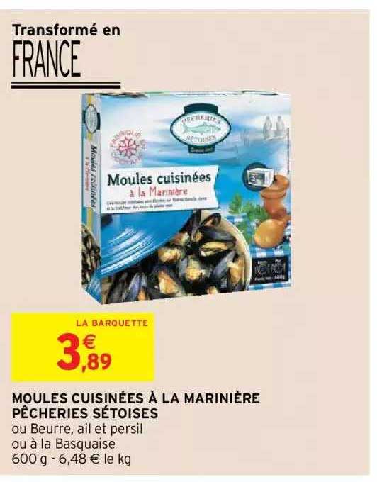 moules cuisinées à la marinière pêcheries sétoises