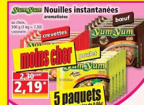 nouilles instantanées aromatisées yum yum