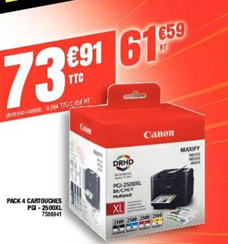 pack 4 cartouches pgi - 2500xl canon