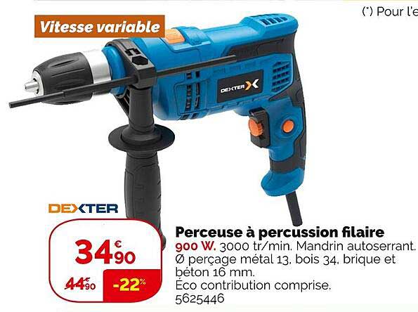 perceuse à percusion filaire dexter