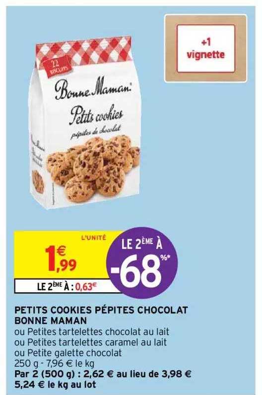 petits cookies pépites chocolat bonne maman