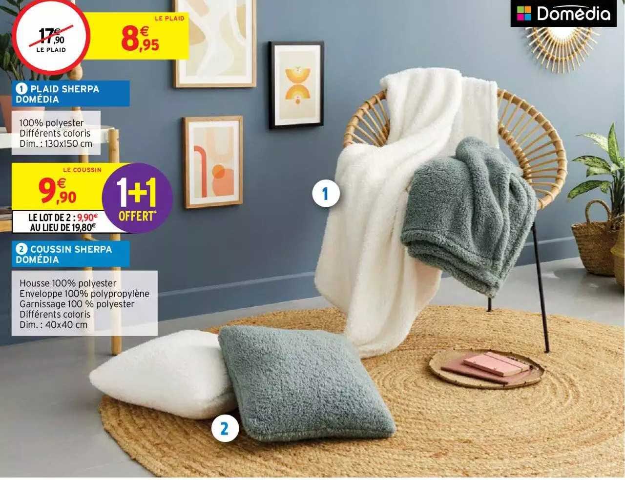 Plaid Sherpa Domédia, Coussin Sherpa Domédia