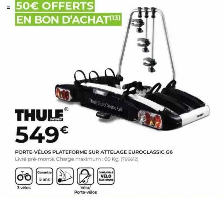 porte-vélos plateforme sur attelage euroclassic g6 thule
