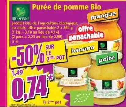 purée de pomme bio sonné