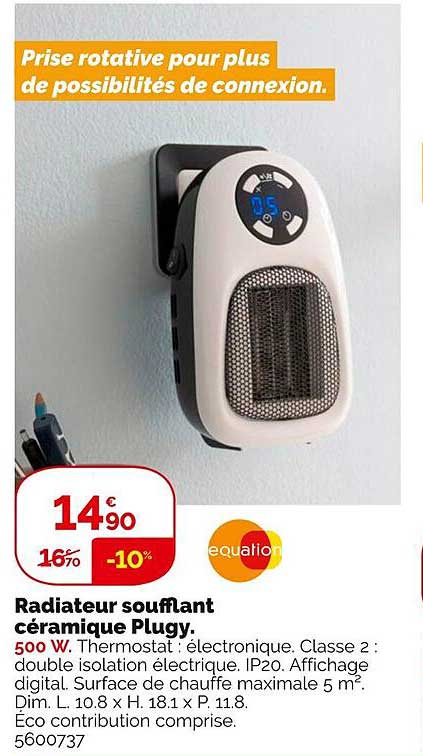 radiateur soufflant céramique plugy équation