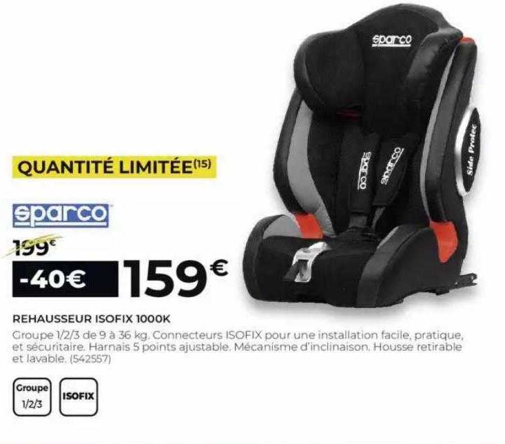 rehausseur isofix 1000k sparco