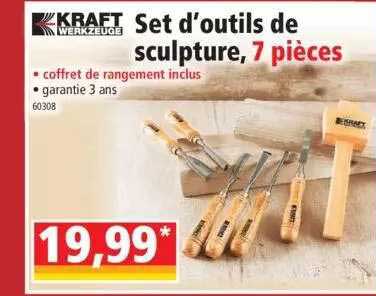 set d'outils de sculpture, 7 pièces kraft werkzeuge