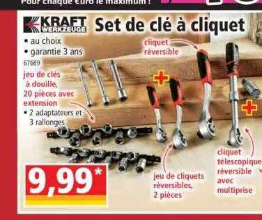 set de clé à cliquet kraft werkzeuge