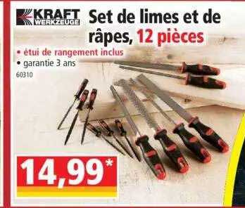 set de limes et de râpes, 12 pièces kraft werkzeuge