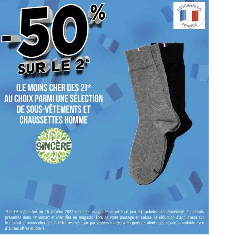 sous-vêtements et chaussettes homme sincère