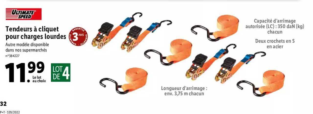 tendeurs à cliquet pour charges lourdes ultimate speed