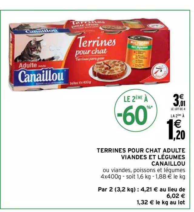 Terrines Pour Chat Adulte Viandes Et Légumes Canaillou