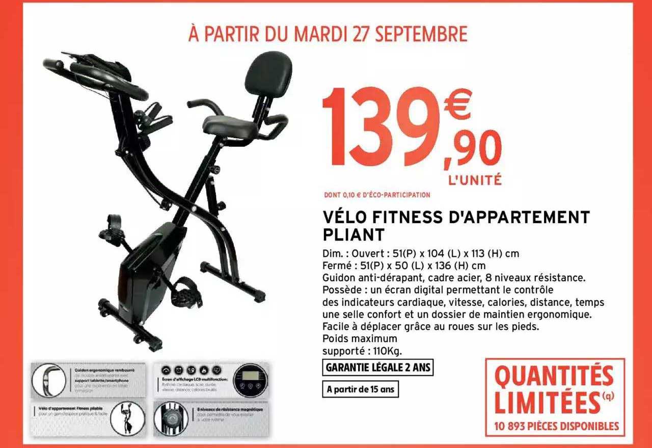 vélo fitness d'appartement pliant