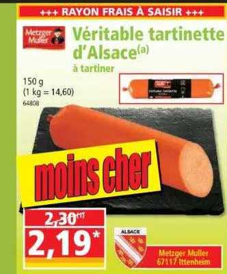 véritable tartinette d'alsace à tartiner metzger muller