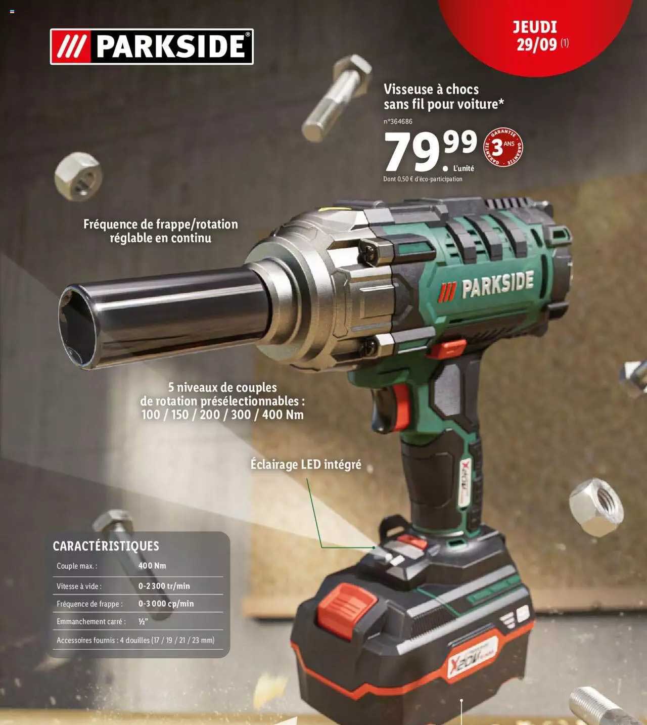 visseuse à chocs sans fil pour voiture parkside