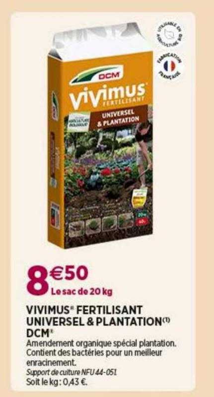 vivimus fertilisant universel & plantation dcm