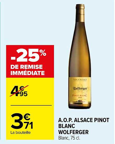 a.o.p. alsace pinot blanc wolferger